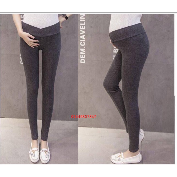 Quần bầu legging cạp chéo dài siêu mịn mát