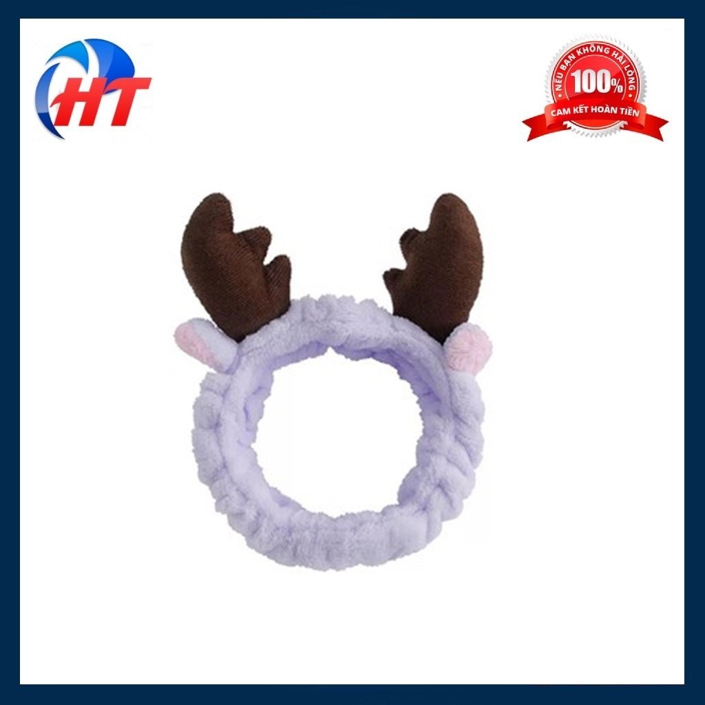 Băng Đô Sừng Hươu 3D Vải Nhung Mềm Mại