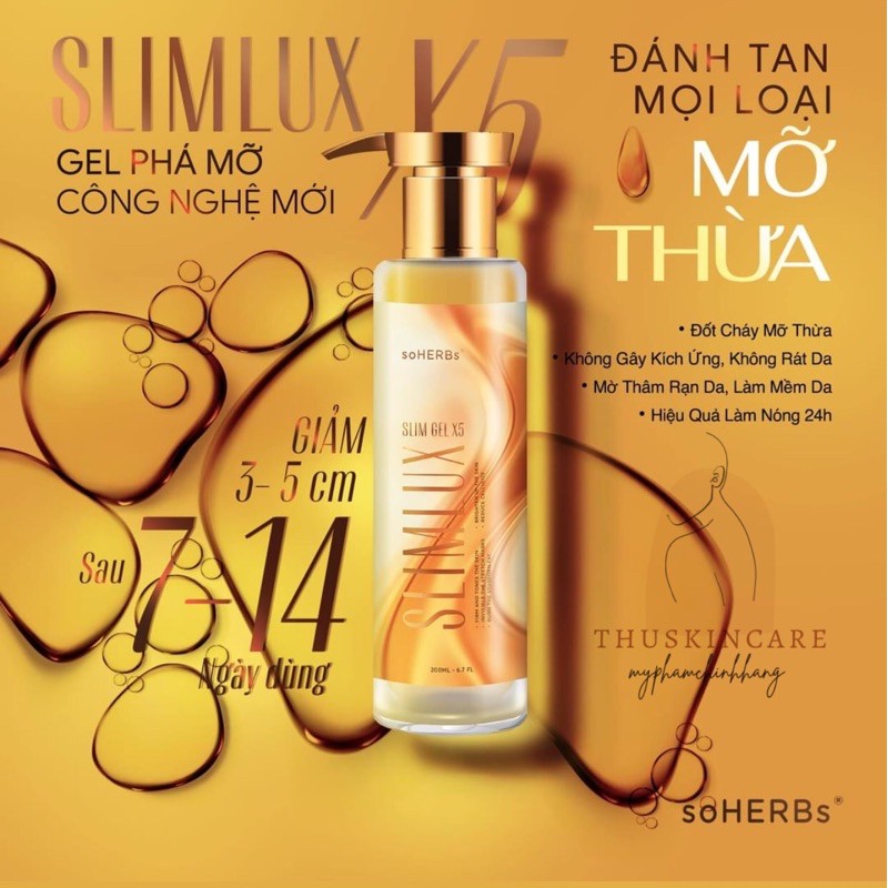 Gel phá mỡ x5 Slimlux của soHERBS