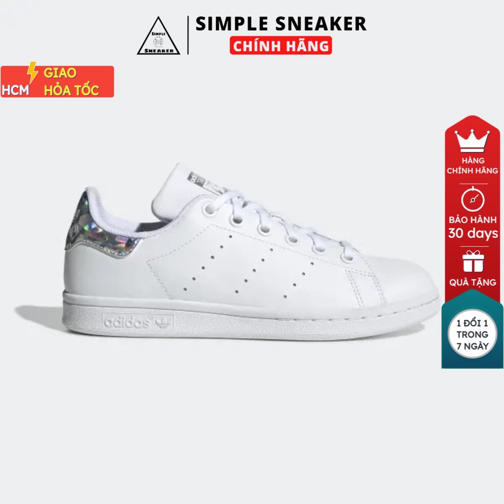 Giày Adidas Stan Smith Diamond 🔴FREESHIP🔴 Giày Adidas Nữ Chính Hãng - Stan Smith Gót Kim Cương Chuẩn Auth [EE8