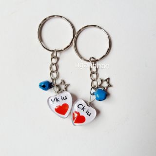 Móc khóa cặp mặt gạch tim ck iu vk iu