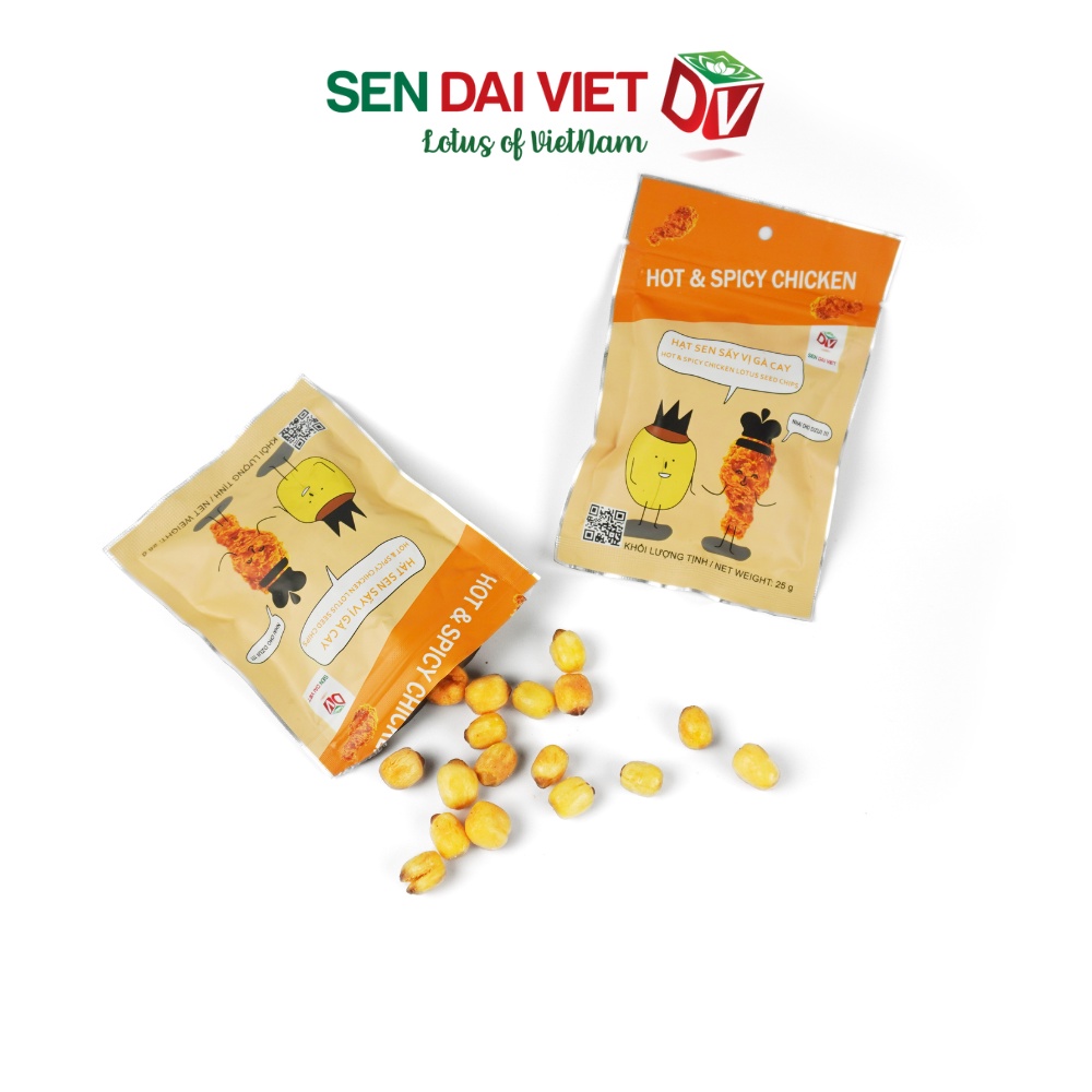 Hạt Sen Sấy Vị Gà Cay-Cay Cay, Mặn Mặn-Sen Đại Việt-Gói 25g