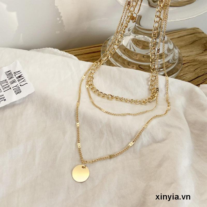 Vòng cổ Dáng Ngắn Nhiều Lớp Đính Đá Pha Lê Nhỏ Cho Nam Và Nữ