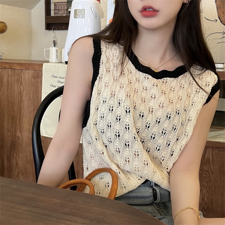 Áo dệt kim Xiaozhainv dáng rộng phong cách Hàn Quốc cho nữ