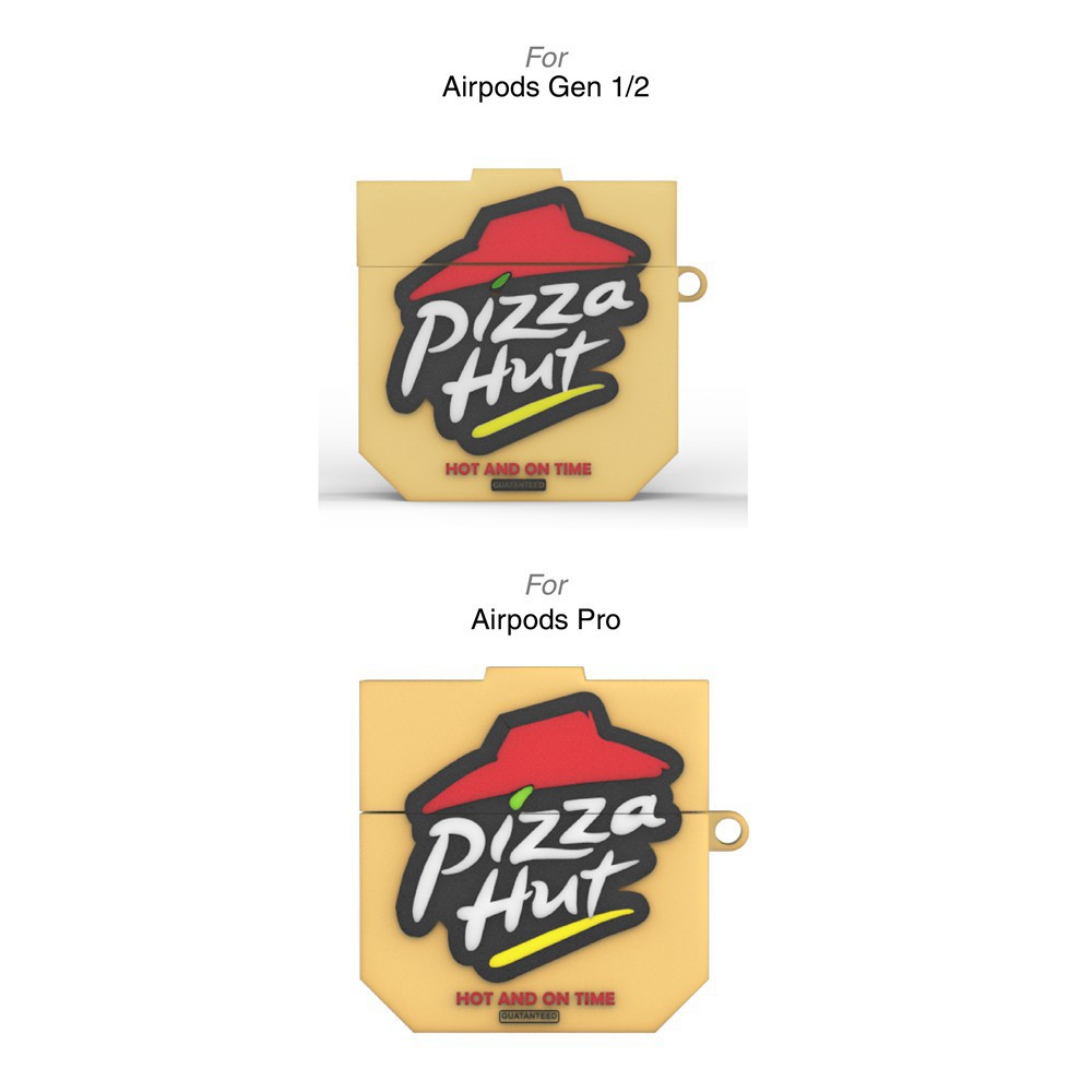 Funny Pizza Hut Design Airpods Case Soft Silicone Shockproof Airpods 1/2/Pro wireless  bluetooth earphone protective cover
