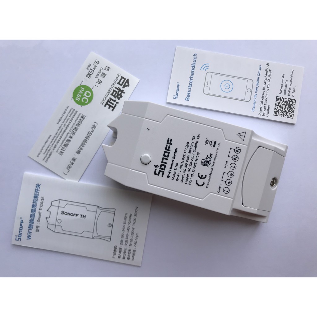 Sonoff TH16 - 15A - 3300W Công tắc điều khiển qua Wifi 3G 4G hỗ trợ cảm biến nhiệt độ độ ẩm