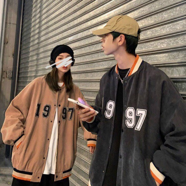 Áo khoác bomber varsity 1997 nhung tăm áo bóng chày bomber jacket - Fan Unisex