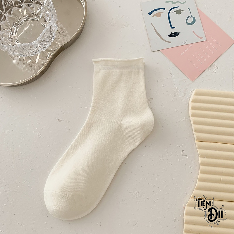 Tất Vớ Nữ Trơn Nhiều Màu VinTage Tất Nữ Mắt Cá Chân Đi Giày Búp Bê Giày Thể Thao Hè Thu Tất Cho Bạn Gái Năng Động