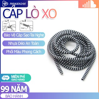 Dây quấn tai nghe, dây lò xo bảo vệ sạc điện thoại nhiều màu chống đứt gãy