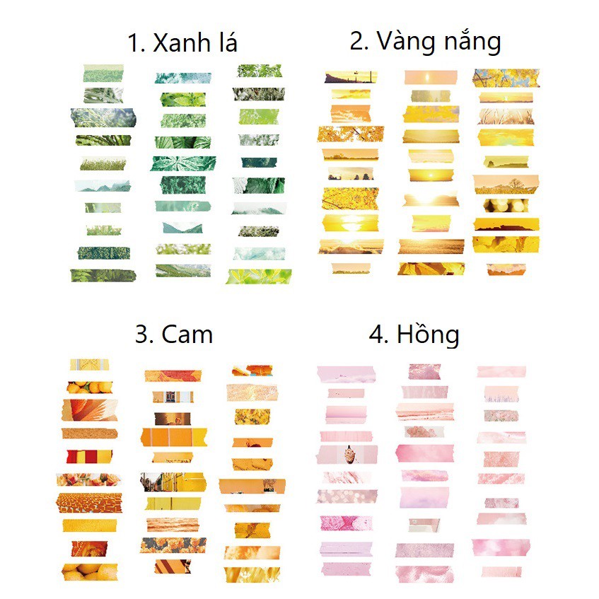 Set 60 sticker kiểu giấy xé trang trí planner