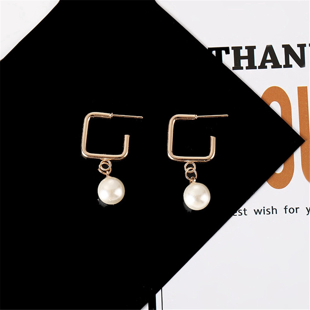 Hoa tai dáng dài gắn hạt ngọc trai phong cách Hàn Quốc cho nữ