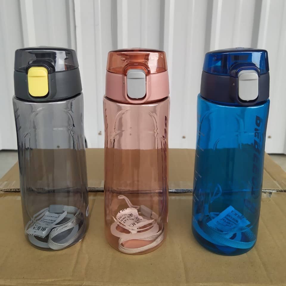 Bình nước thể thao 700ml Hokori Perfect thời thượng cao cấp nắp bật chống tràn có dây xách tiện dụng