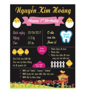 In bảng thành tích trang trí sinh nhật bé(mọi kích thước)