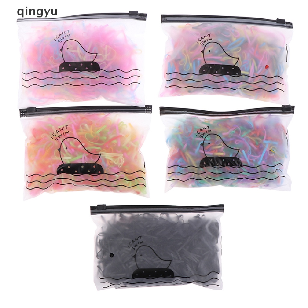 qingyu 1000PCS Disposable Rubber Bands Elastic Hair Ties Rings Band Kids Girl Ponytails PLI