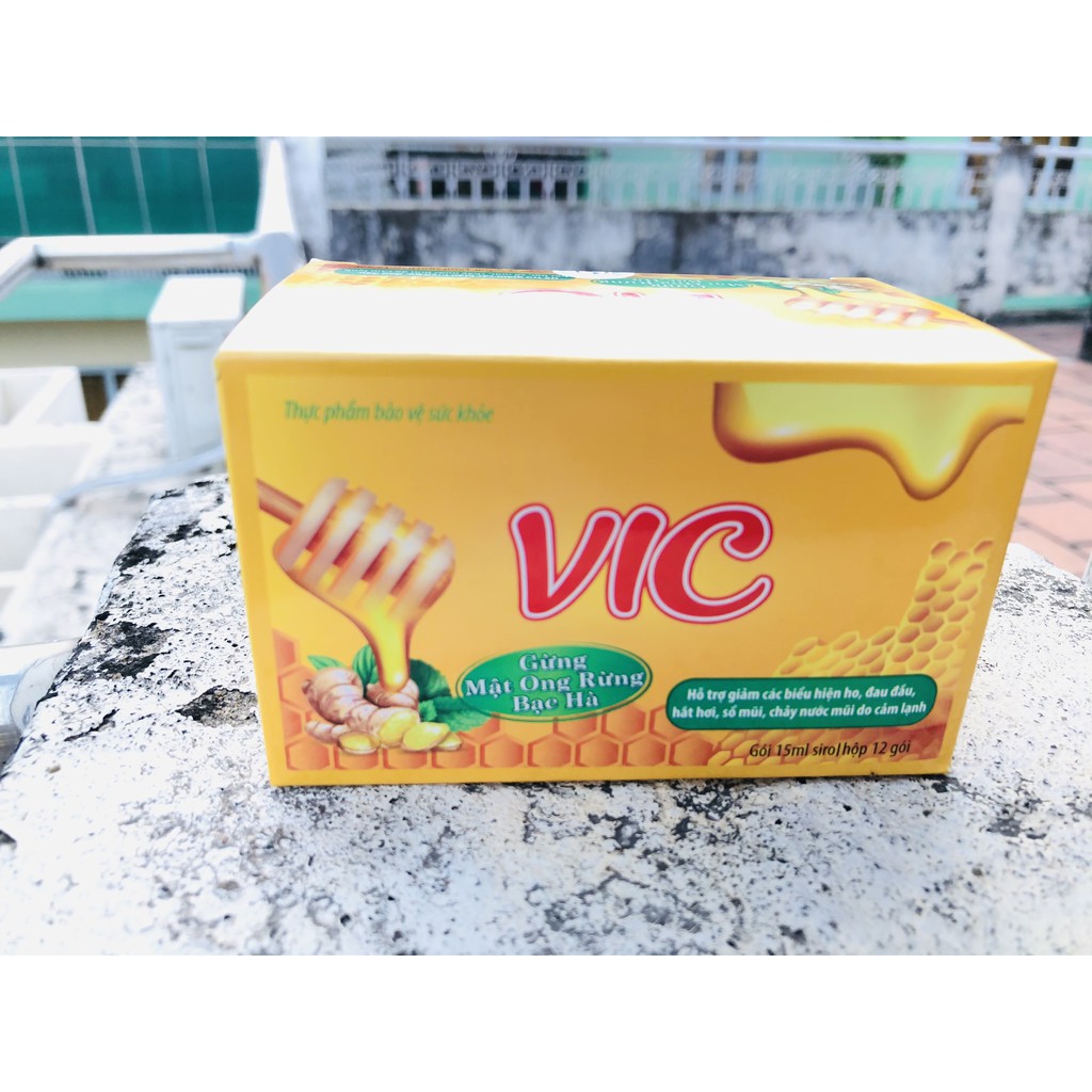 Siro VIC - giúp hỗ trợ giảm ho, đau đầu, hắt hơi, sổ mũi, cảm lạnh Hộp 12 gói