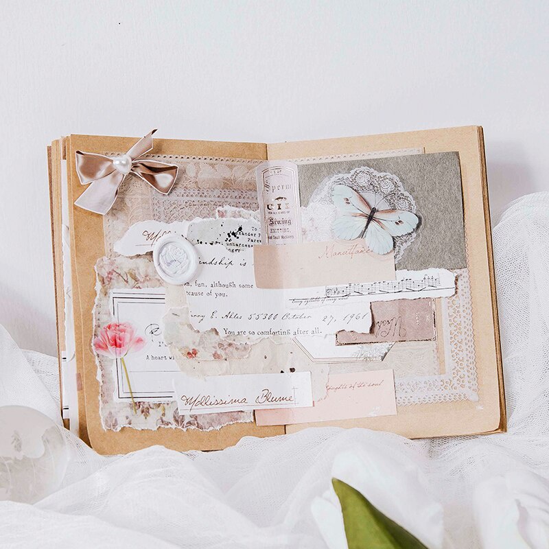Bộ 30 miếng dán trang trí sổ tay phong cách retro DIY