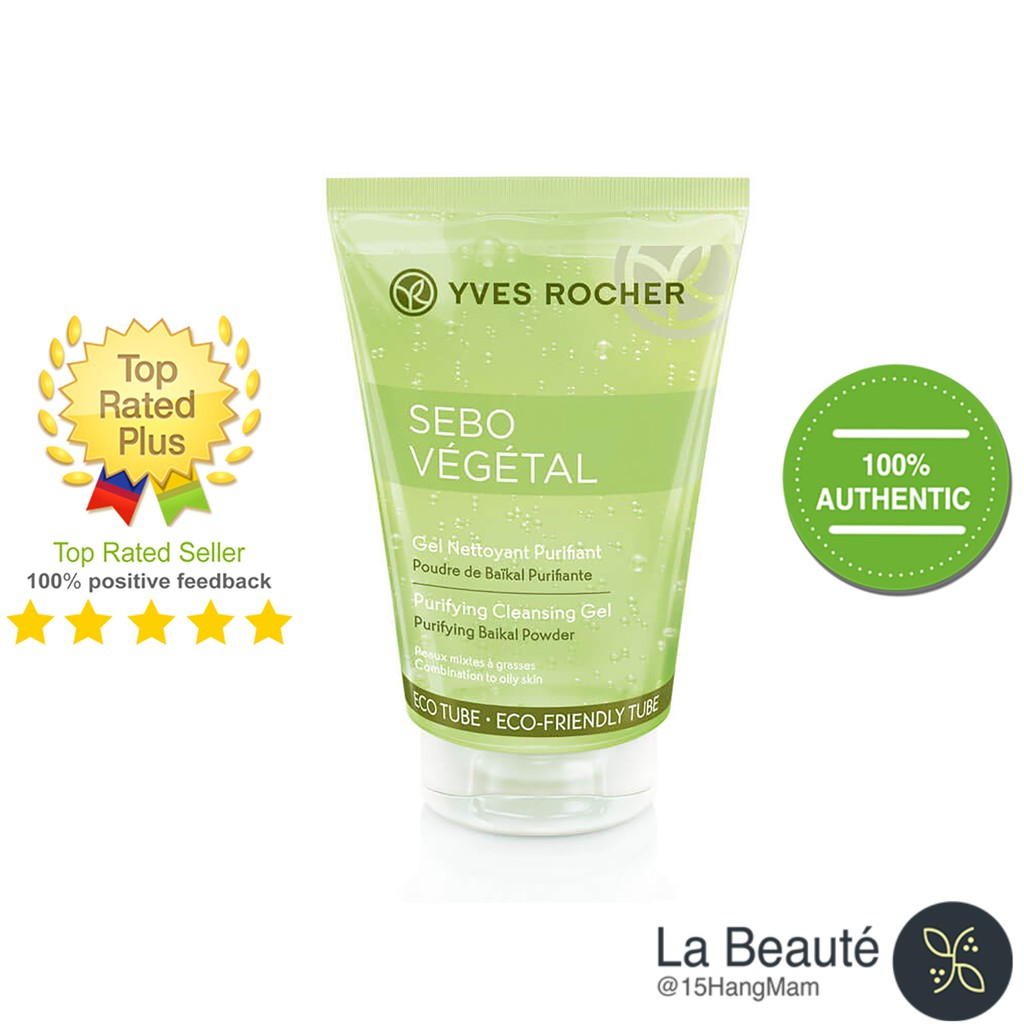 Yves Rocher Sebo Végétal Gel Nettoyant Purifiant - Sữa Rửa Mặt Cho Da Hỗn Hợp Dầu 125ml