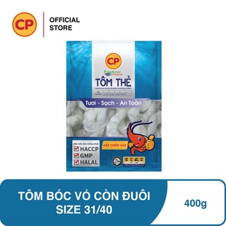 CP Tôm Thẻ Đông Lạnh Còn Đuôi Size 31-40 Con/kg - 400g - Sản Phẩm Từ Hải Sản Cao Cấp