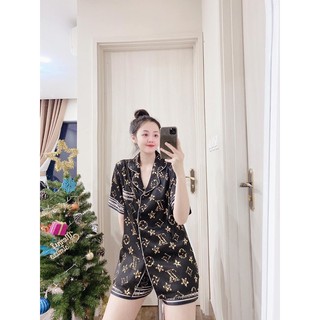 Pijama cộc đùi lụa satin cao cấp quảng 3