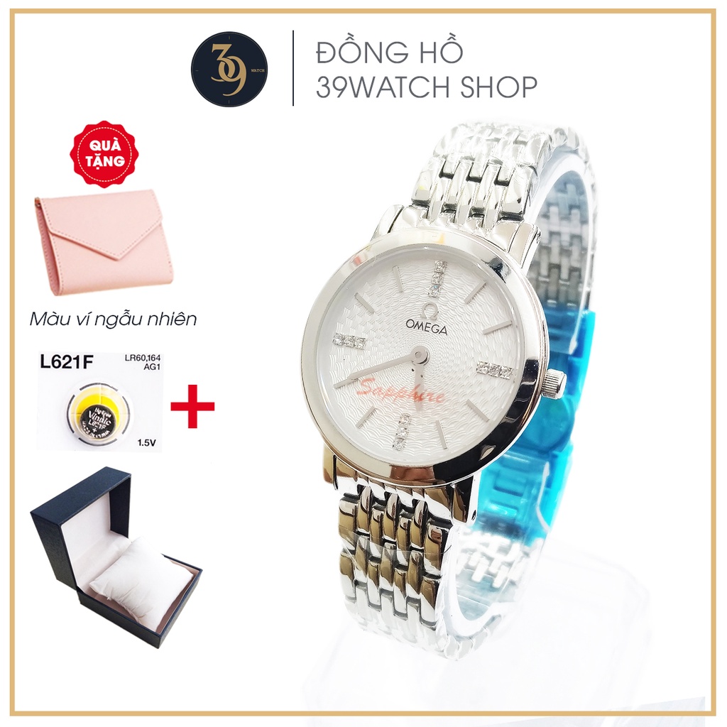 Đồng hồ Omega nữ OM01 NUMT màu bạc, dây inox, bảo hàng 12 tháng