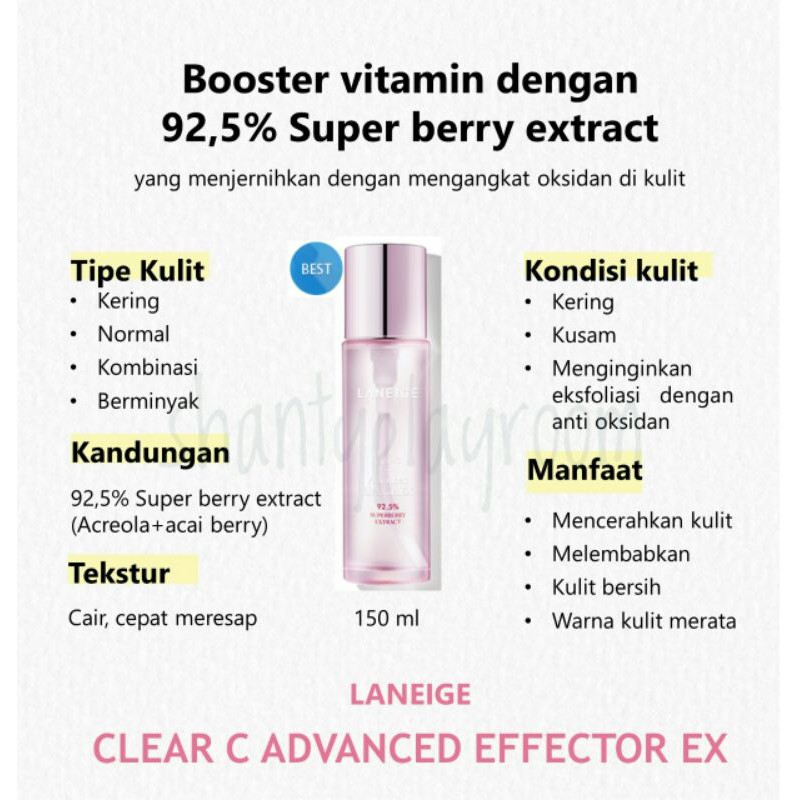 (hàng Mới Về) Sữa Rửa Mặt Laneige Clear C Advanced Effector_ex 150ml + Cotton Dual Face Care