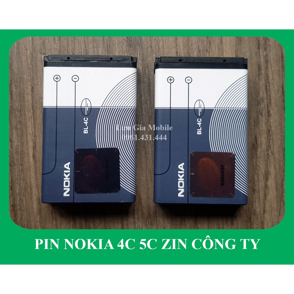 Pin Nokia 4C 5C zin công ty (2 ic chống phù) cho máy 1280, 110i...