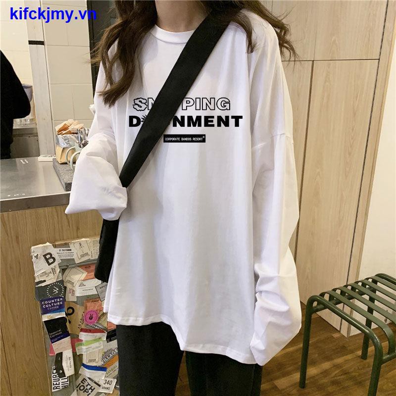 Áo thun tay dài dáng rộng phong cách Hàn Quốc thời trang mùa xuân mới 2021 cho nữ | BigBuy360 - bigbuy360.vn