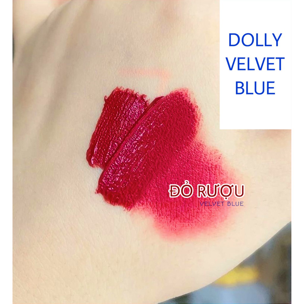 [Đỏ R.ư.ợ.u] Son Kem Cao Cấp Dolly Blue Đỏ R.ư.ợ.u - Màu Son Quyến Rũ Nâng Tont Da Và Răng | BigBuy360 - bigbuy360.vn