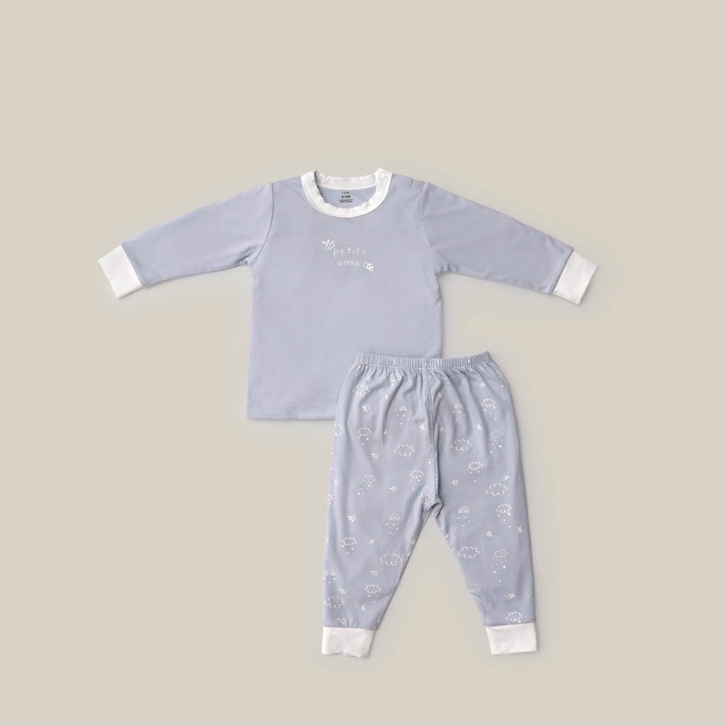 NOUS Bộ dài tay thu đông nous dài tay cài vai nous cho bé 12M-24M chất liệu petit và nuair