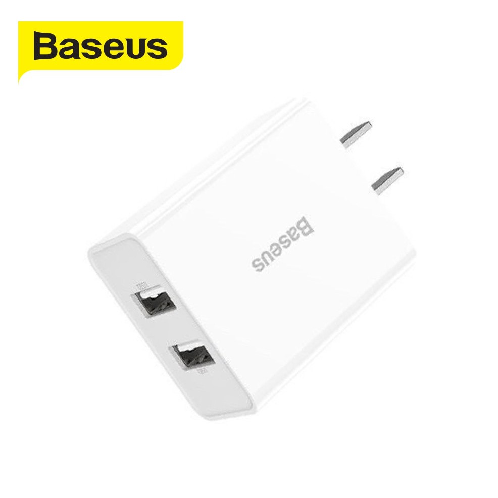 Củ sạc nhanh BASEUS Speed Mini Dual 2 cổng USB sạc nhanh 2.1A/10.5W, trang bị chip sạc thông minh, tiện lợi