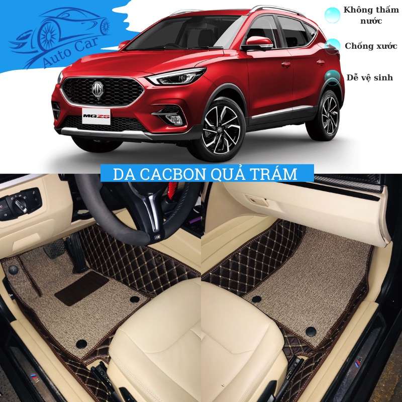 Thảm lót sàn ô tô - Thảm trải sàn ô tô 5D 6D da Cacbon Quả Trám cao cấp MG ZS chống nước