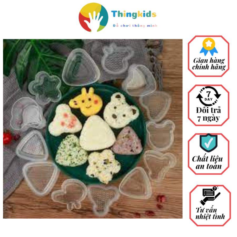 Set 07 Khuôn làm cơm nắm ăn dặm cho bé (kèm thìa) - Thingkids