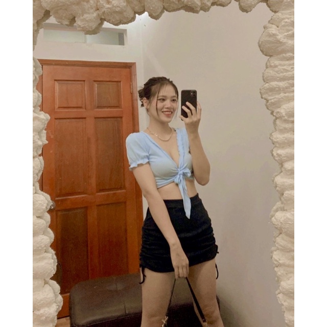 Chân váy thun rút dây 2 bên có quần bên trong B2Us35