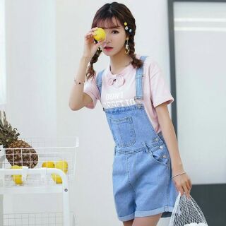 Váy yếm jeans màu xanh nhạt ( có hình thật)