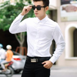 Sơ mi trắng nam giấu nút