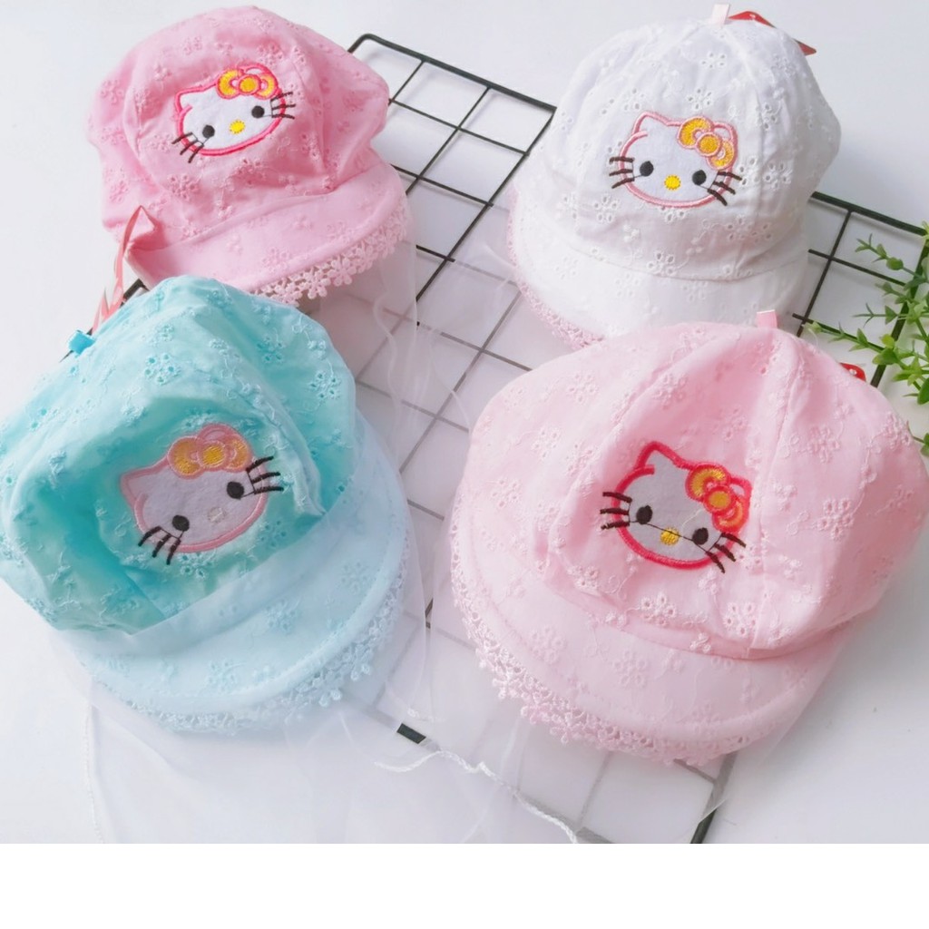 NÓN VẢI MỀM CAO CẤP KITTY CHO BÉ SƠ SINH