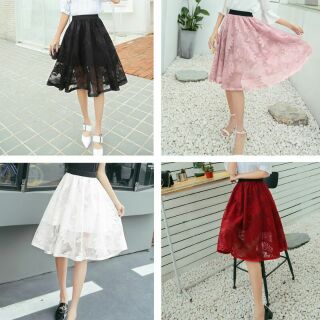 Chân váy ren cho người béo