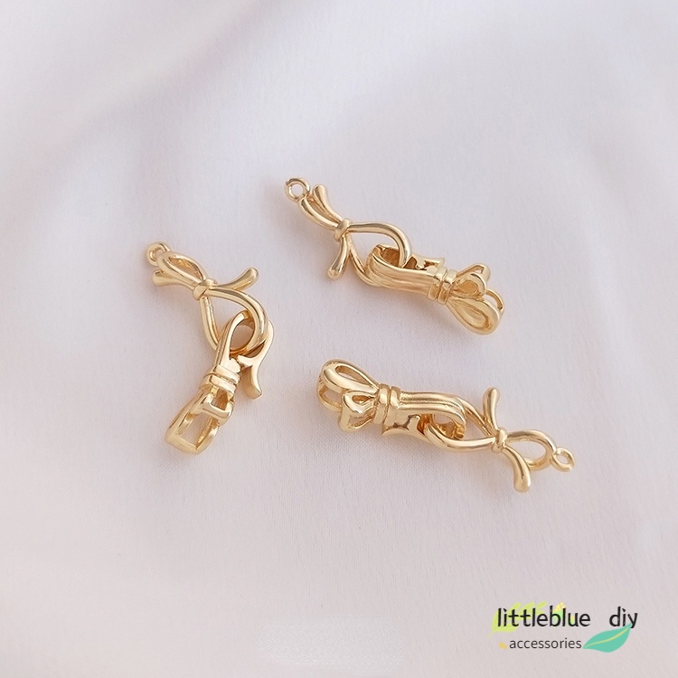 Khóa Cài Nối Dây Chuyền diy Bằng Đồng 14K Màu Vàng Hình Bướm Chuyên Dụng