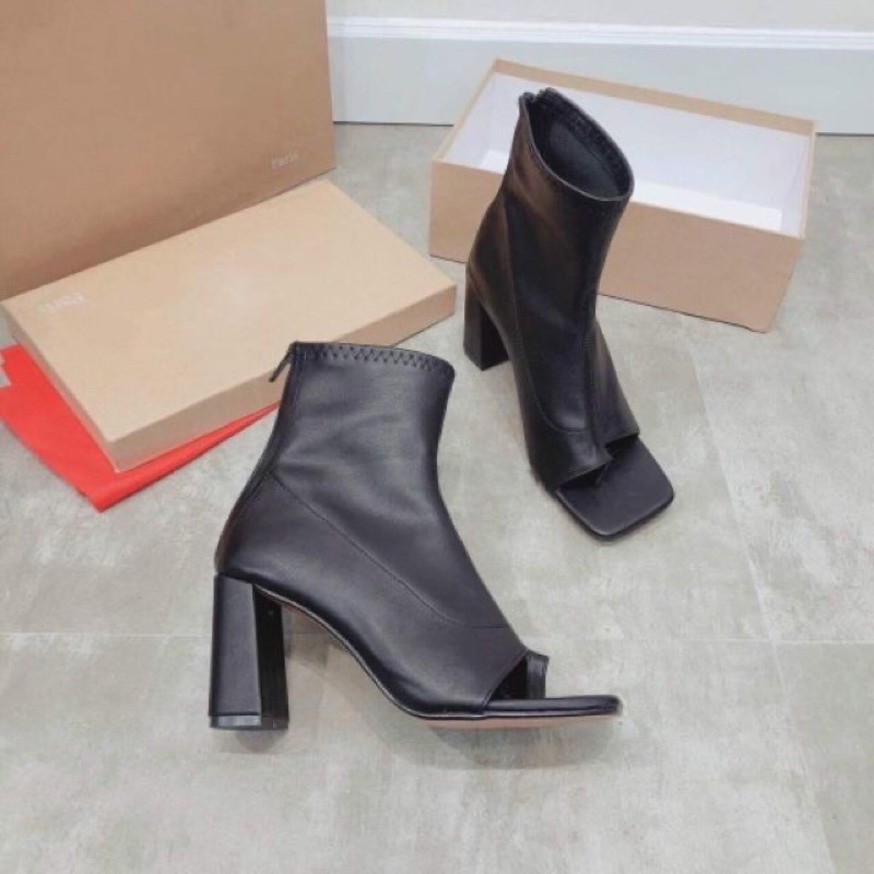 BOOTS XỎ NGÓN HỞ MŨI GÓT VUÔNG CAO 7P