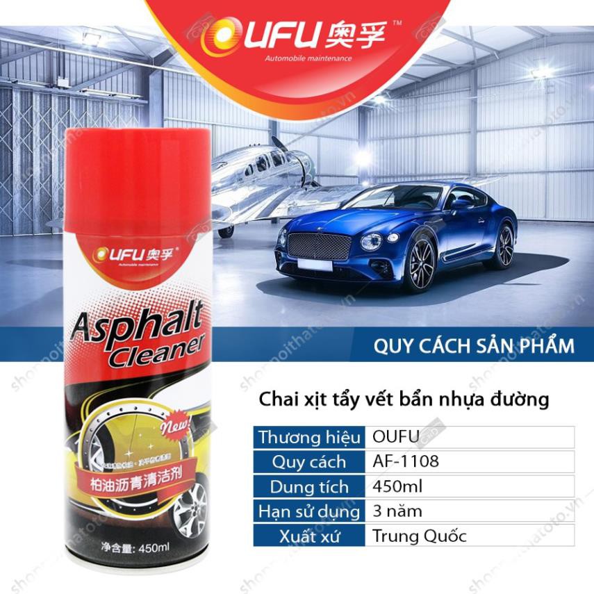 Chai xịt tẩy vết bẩn nhựa đường OUFU AF-1108 450ml - Nhập Khẩu Chính Hãng