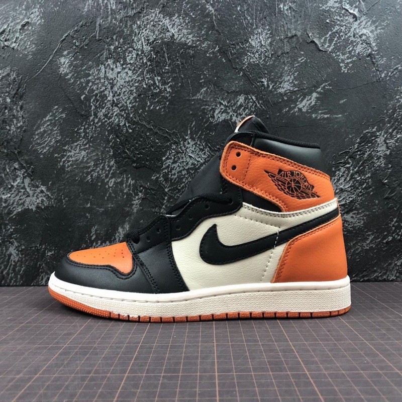 FREESHIP+HỘP+QUÀ) Giày thể thao AIR JORDAN 1 Retro High Shattered Backboard màu cam đen mũi cam x ! ! " " * , ' " '