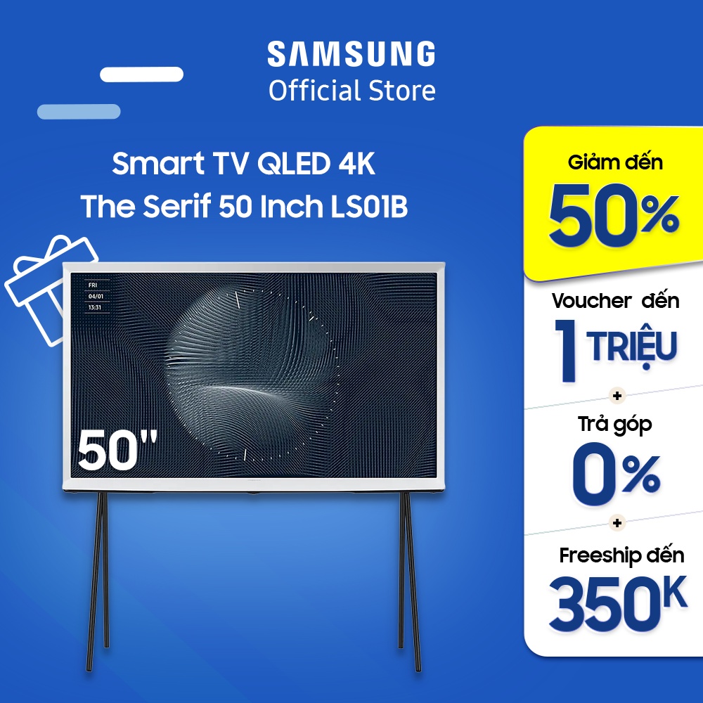 Smart Tivi QLED The Serif Samsung 50 inch QA50LS01BBKXXV - Xanh -Miễn Phí Lắp Đặt