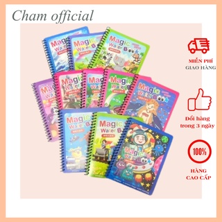Tranh tô màu nước ma thuật tự xóa, sách tập tô thần kỳ, Magic Water Book cho bé + tặng kèm bút nước