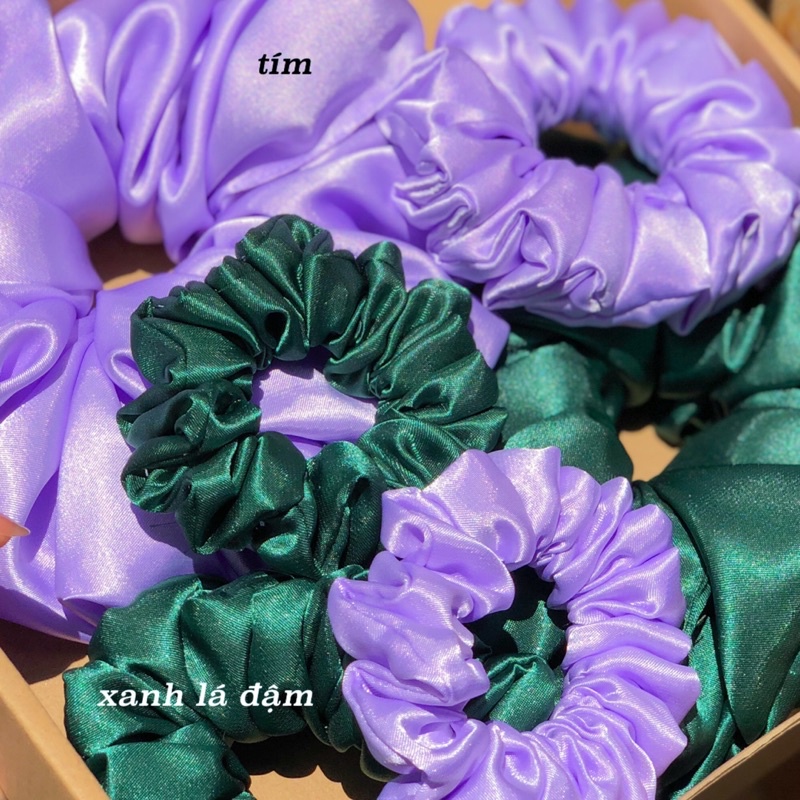 Đồ buộc tóc scrunchies lụa bigsize siêu to nhiều màu✨