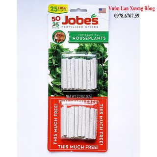 Phân que tan chậm JOBES 13-4-5  - Hàng Mỹ - Vỉ 50 Que