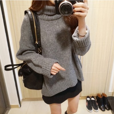 áo len ulzzang cao cổ dày cổ lọ gấp áo len nữ đẹp dáng rộng tay dài hồng xanh trắng đen đỏ kiểu hàn quốc