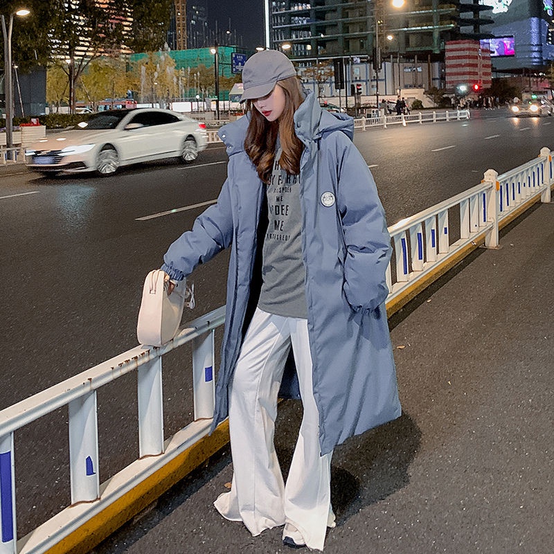[H Ng Giao ngay] Áo Khoác Đệm Cotton Dày Dài Vừa Phong Cách Hong Kong Thời Trang Mới Cho Nữ