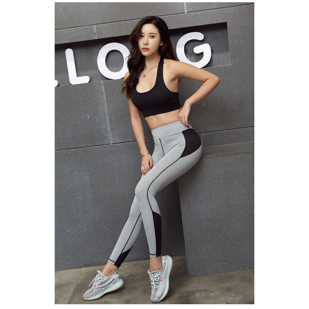 Quần tập gym yoga cạp cao legging co dãn 4 chiều angle link ad2606 Sportslink