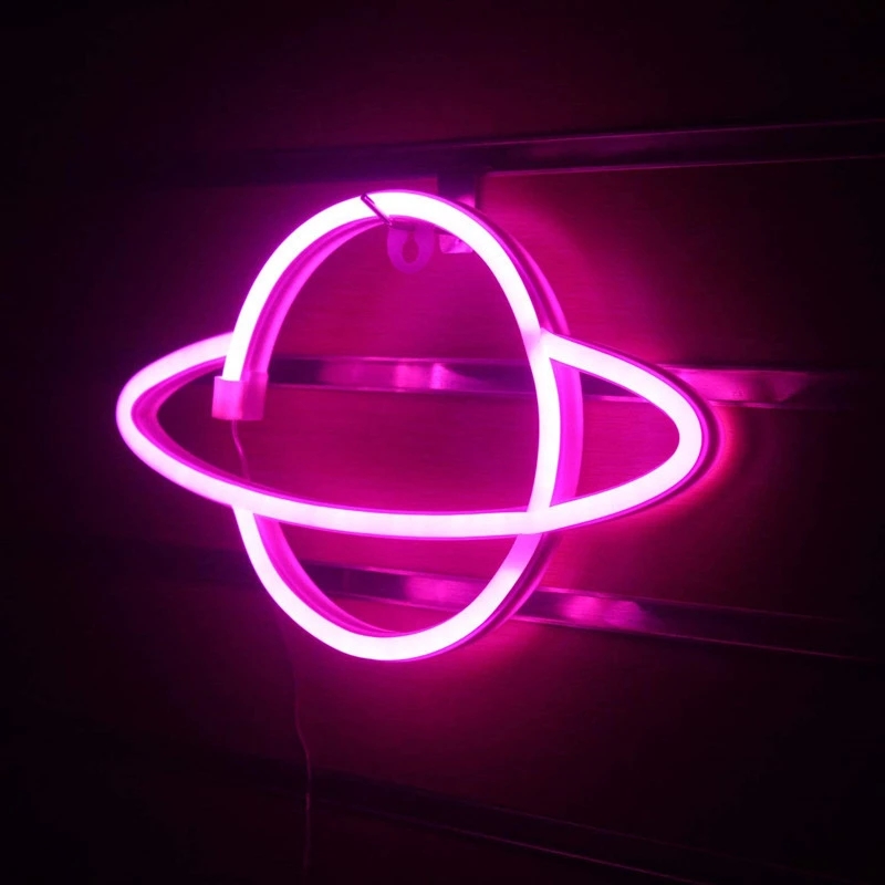 Đèn Led Neon Treo Tường Trang Trí Hình Hành Tinh Sử Dụng Pin Usb
