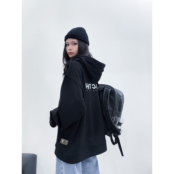 Hoodie Zip Up Màu Đen